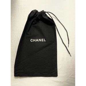 Chanel Storage Drawstring Dust Bag Cotton Black 12.5" x 7"